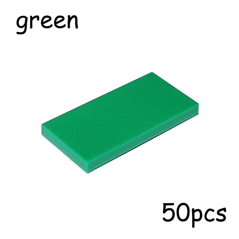 

50PCS MOC Assemble Particles 87079 Size 2x4 Bricks Flat Tile Smooth 2*4 Building Blocks DIY Educational Creative Toy for Kids зелёный