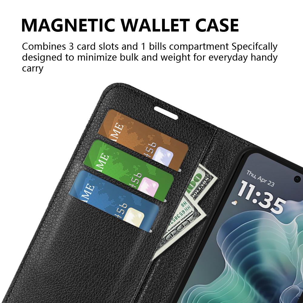 For Motorola Moto G35 5G Case Litchi Texture Shockproof Leather Wallet Phone Cover
