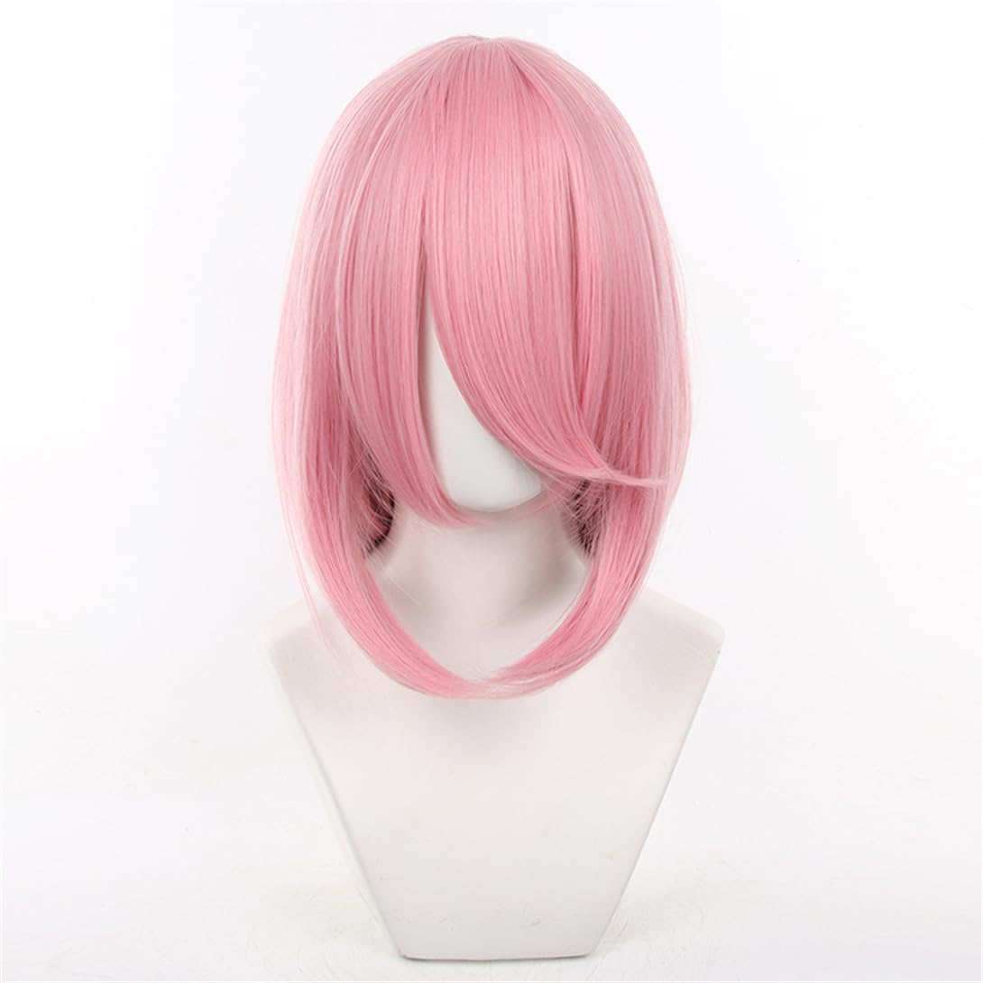 Eileen Cosplay Medium Sakura Pink Wig, Fluffy Hair, 40cm, Versatile, Unisex, Heat Resistant, Event Wig, Wig Net Included