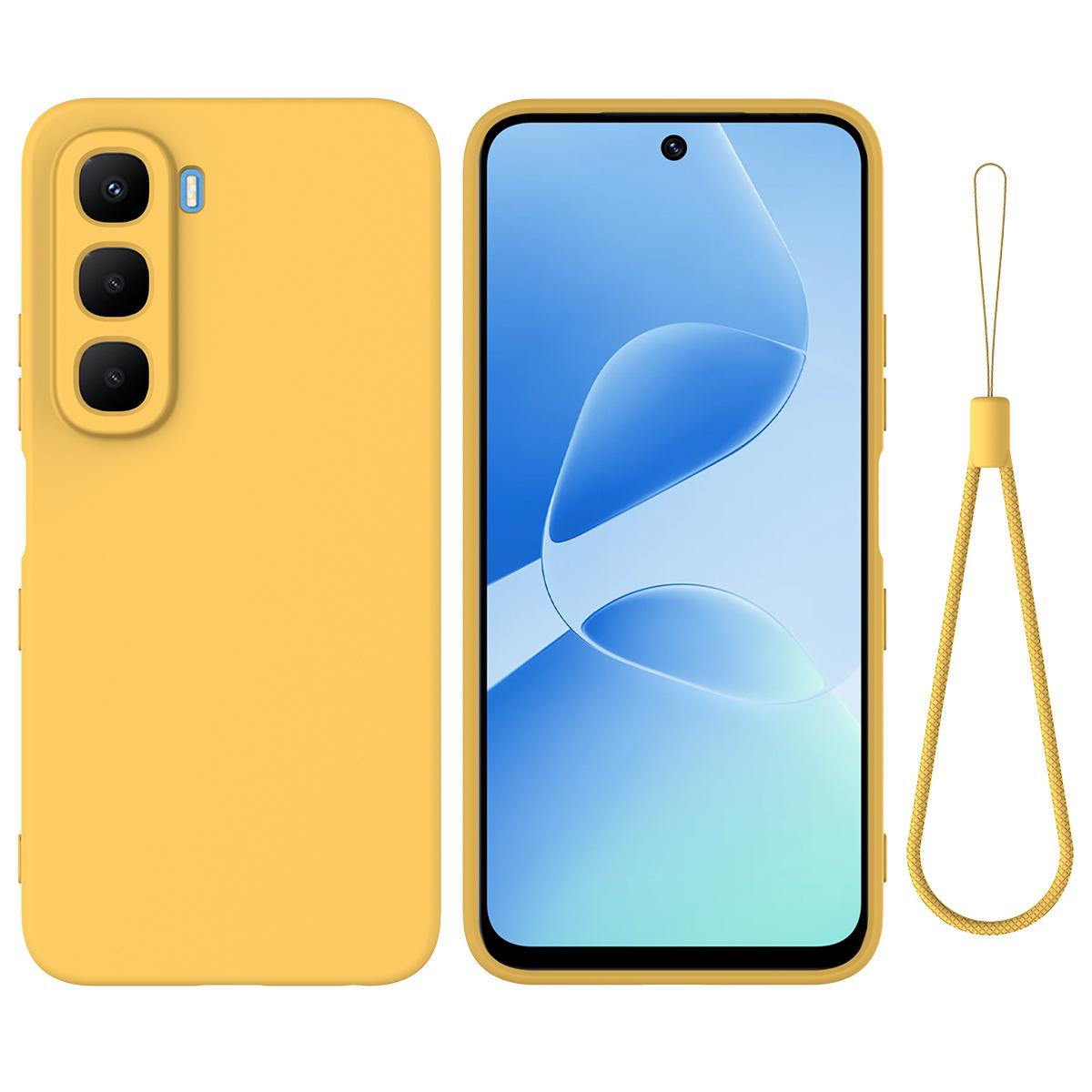 

Для Infinix Hot 60i 4G/Infinix Hot 60 5G Чохол з рідкого силікону Чохол на задню панель телефону з ремінцем для руки