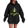 Women's Casual Comfortable Neck Hooded Long Sleeve Christmas Print Warm Sweatshirt