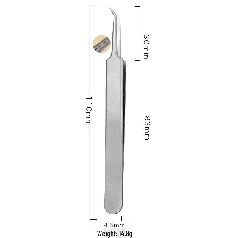 Extra Fine Precision Stainless Steel Acne Tweezers - No. 5 Needle Blackhead Clamp for Beauty Salon