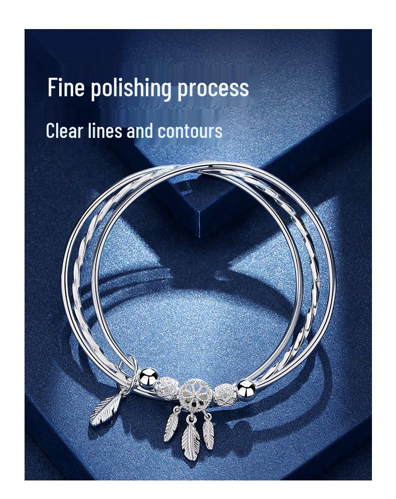 Minimalistické dámské stříbrné náramky Ferris Wheel 2023 - Univerzální šperky z rhodiovaného sterlingového stříbra