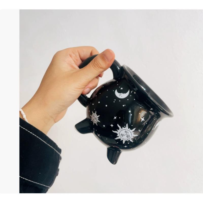 

Кружка-казан 350 мл Чорна керамічна чашка відьми, Чарівні чашки на тему зілля чарівниці, Ідеально підходить для Різдва, Дня подяки, Вечірки 350ml