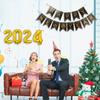 32 Inch 2024 New Year Balloons Set Letter Print Golden Starburst 2024 Number Balloons Party Decorations Set Party Supplies