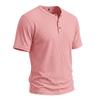 Men Retro Casual Ribbed Henley Short Sleeve Sports T Shirt