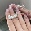 Korean Fashion Cute Shining Crystal Star Wings Open Rings For Women Girl Y2K Gothic Creative Charm Jewelry Accessories