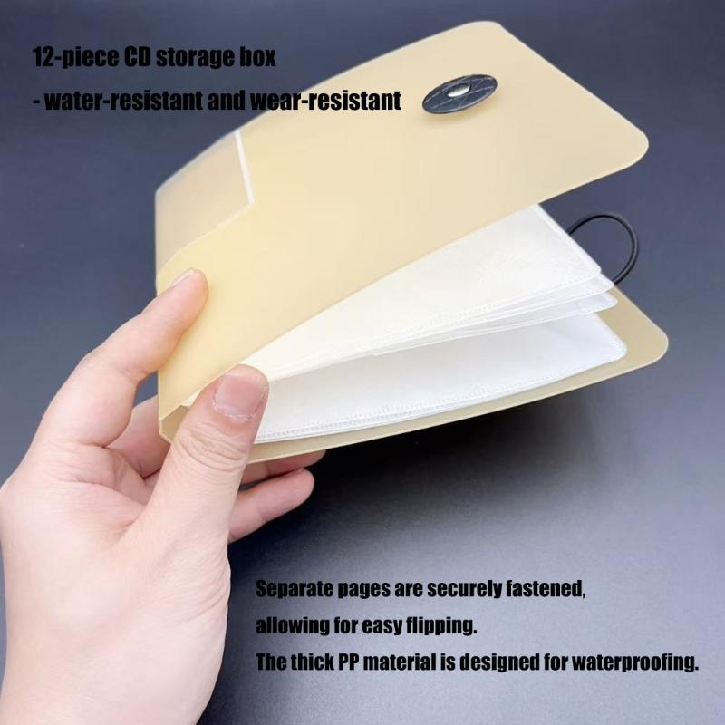 Sleekly DVDs Holder Organizers Bag for 12Discs Case With Buckle PP Construction Disc DVDs Box Case With Buckle