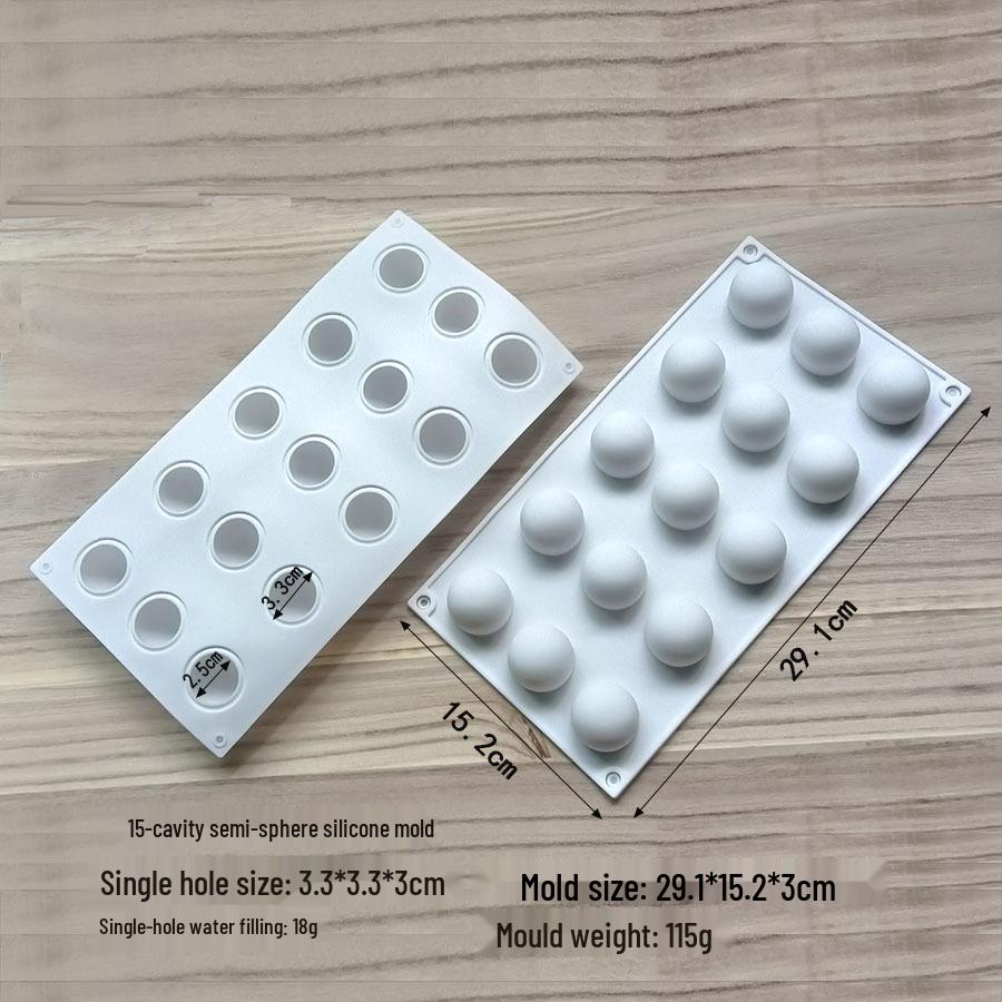 8-Cavity Sphere Silicone Mold for Mousse, Chocolate, and Cake