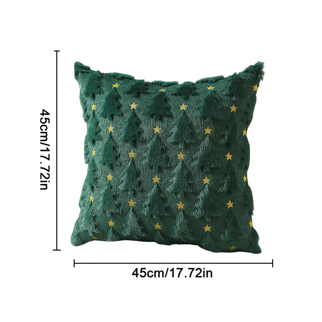 Fall Winter Christmas Throw Pillow Covers Decorative Xmas Tree Pattern Pillowcase Soft Plush Cushions Case for Home Sofa Couch