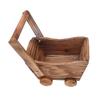 Flower Pot Wooden Cart Sturdy Durable Wooden Wheelbarrow Design Multifunction Indoor Plant Stand