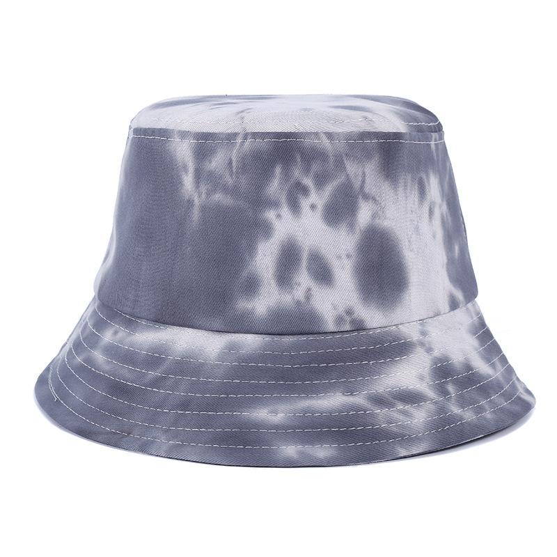 Tie-dye basin hat fashion gradual change color hat go out sun hat street shot bucket hat foldable beach hat