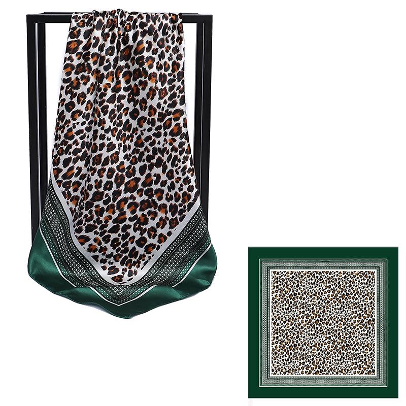 90*90cm Leopard Print Scarf Square Silk Scarves Women Hijab Shawls Fashion Kerchief Femme Head Scarf Foulard Bandana Beach Pareo
