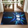 Crystal Velvet Square Rug Custom NameBIRMINGHAM CITY Pattern Non Slip Home Floor Decor Rug