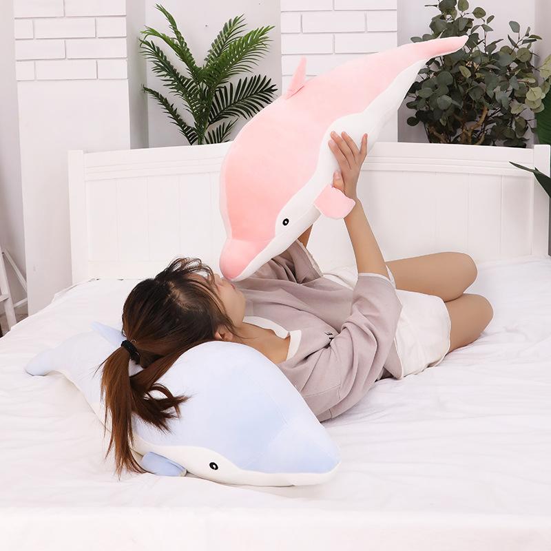 Cute dolphin doll plush toy sea creature doll soft rag doll large throw pillow girl toy ground marketing