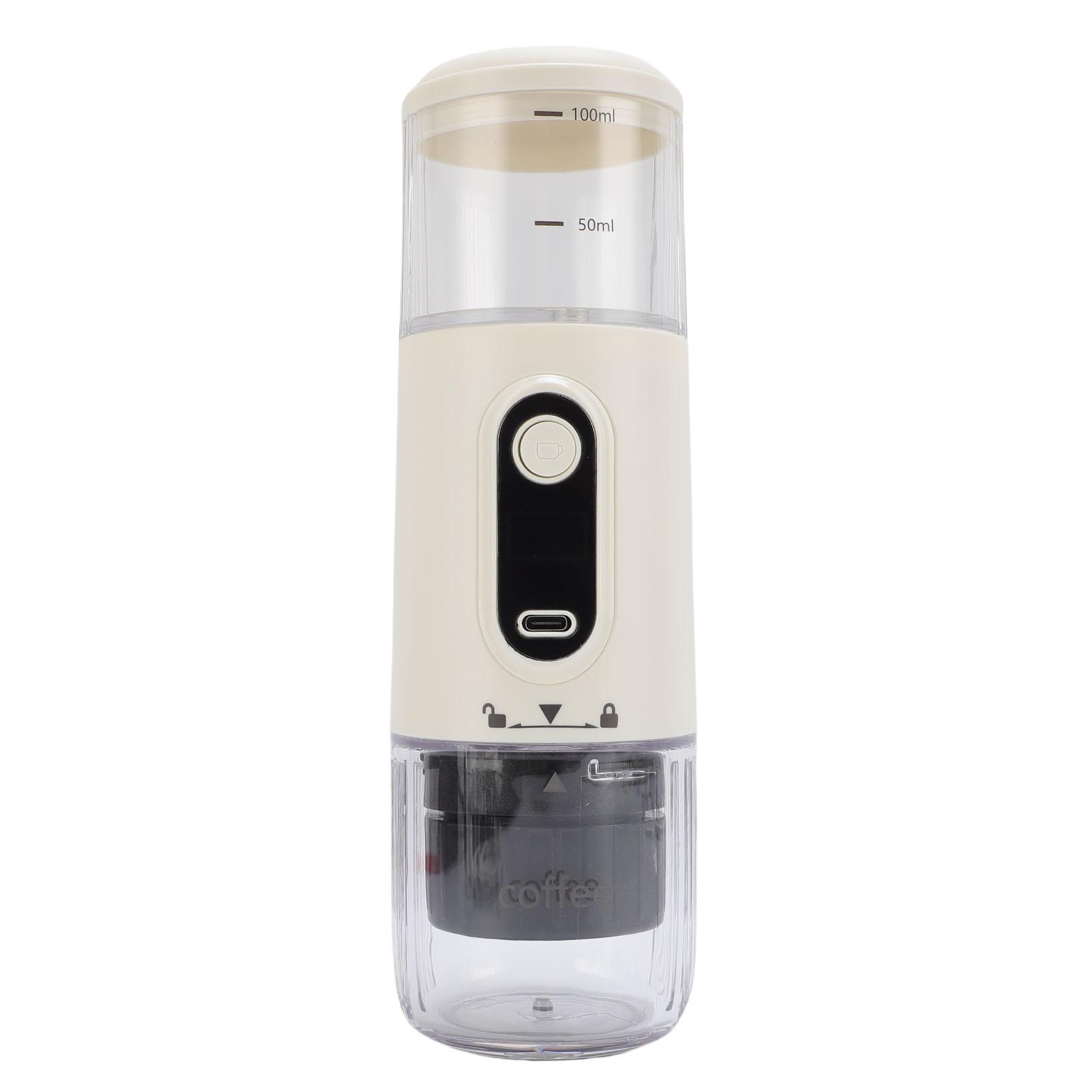 

Portable Coffee Machine Compatible Ground Coffee Rechargeable Travel Capsule Coffee Maker for Outdoor Car Camping білий