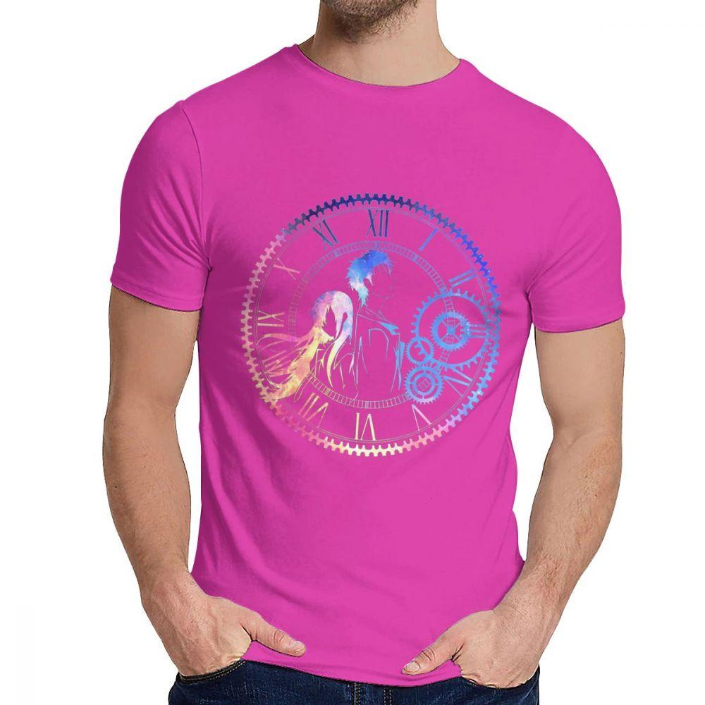 Steins Gate Loving Colors T Shirt Round Neck Popular Man Free Shipping Big Size Tshirt