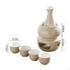 Ceramic Sake Set Cups with Warmer Porcelain Creative Sturdy Drinkware Warming Bowl Gift Durability