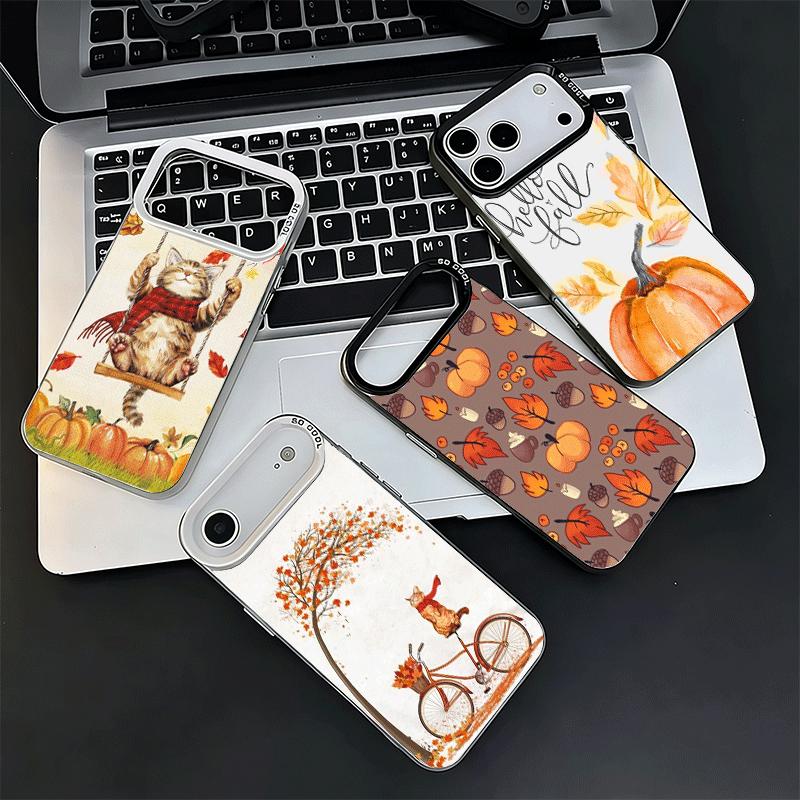 Pumpkin Happy Fall Autumn Shockproof Phone Case for iPhone 17 Air 16 16E 15 Pro Max 14 Plus 13 Mini 12 Back Cover Anti Fall Fund