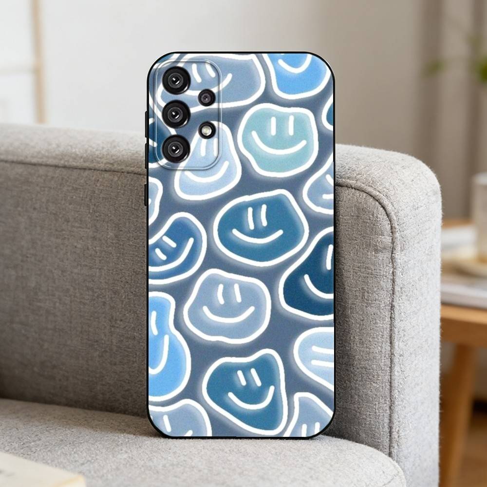 C-Cute Smile A-Art Handyhülle für Samsung S25,S24,S21,S22,S23,S30,Ultra,S20,Plus,Fe,Note,10,9,5G Schwarze Abdeckung