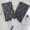 Pure Desire Black Red Edge Jk Black Silk Knee Long Tube Sexy Rhombus Stockings Size Square Plaid Knee Socks