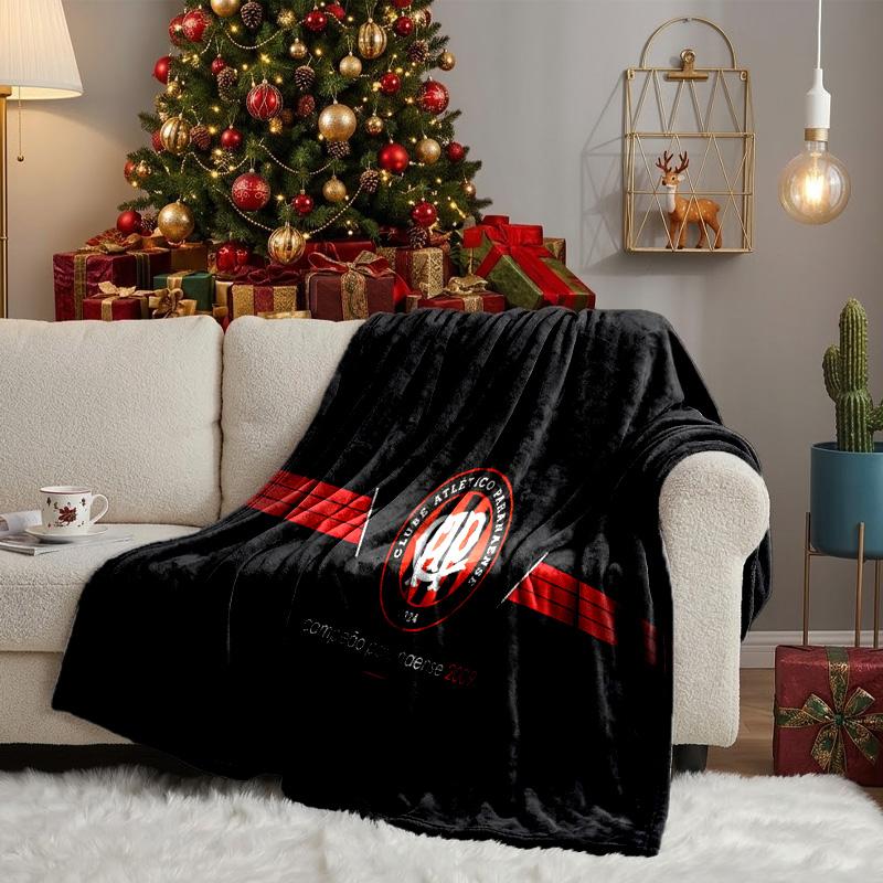 Atletico Paranaense Crest Throws Blanket Flannel Blankets Plush for Couch Bed Gifts for Men Women Travel picnic blanket Christmas fan gifts