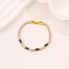  Titanium Steel European and American Light Luxury Style Straight Couple  Versatile Temperament Advanced Sense Color Zircon 
