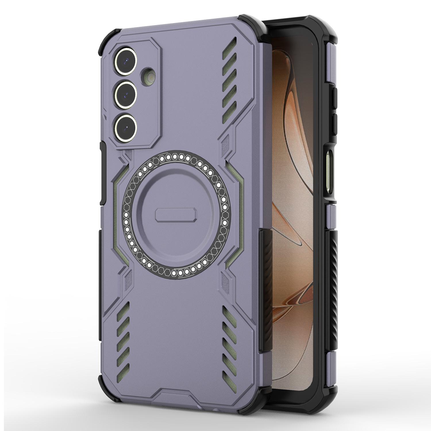 

Магнитный чехол для Samsung Galaxy A15 5G/4G Butterfly Armor, полый, с теплоотводом, PC+TPU чехол для телефона Purple