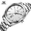 OPK 6088 Man Watch Steel Strap Waterproof Luminous Auto Date Wristclock Fashion Simple Original Quartz Watches for Men