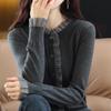 Autumn Women's Knitted Cardigan Bottom Shirt Fashion Long Sleeve Tops Fashionable Outerwear