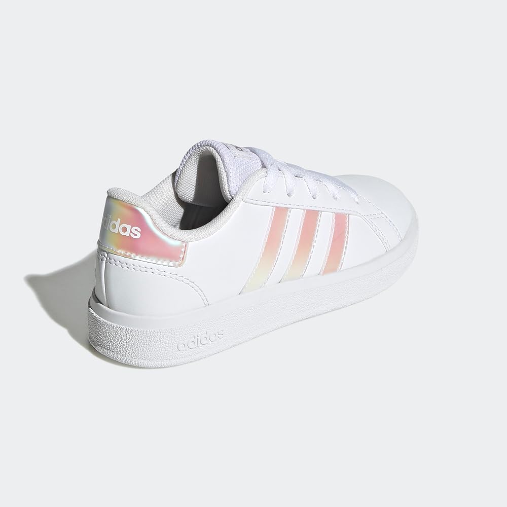 Adidas Kids Grand Court 2.0 Sneakers White Iridescent Footwear Size 17.5 cm