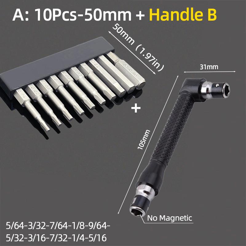 Imperial 50mm Hex Head Allen Wrench Screwdriver Bits Magnetic 5/64-5/16 Screw Driver Drill Bit Set Ratchet Wrench Hand Tools