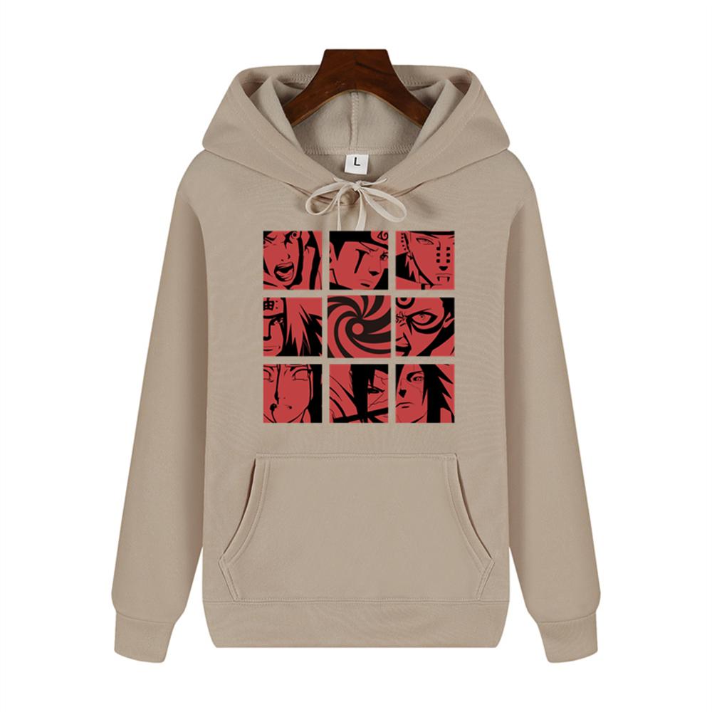Naruto creative Dziewięć nadruków w kratkę Jesień i zima wygodna miękka gruba męska wysokiej jakości swobodna moda ciepła bluza z kapturem