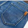 Summer Thin Denim Shorts for Men, Business Straight Leg Elastic Five Inch Mid Length Pants, Light Blue Casual Trendy Horse Pants