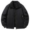 Herren-Arbeitsjacke aus Lammwolle - Dicke, Warme Baumwolljacke mit Samtfutter, Reverskragen, Herbst/Winter Freizeit-Oberbekleidung.