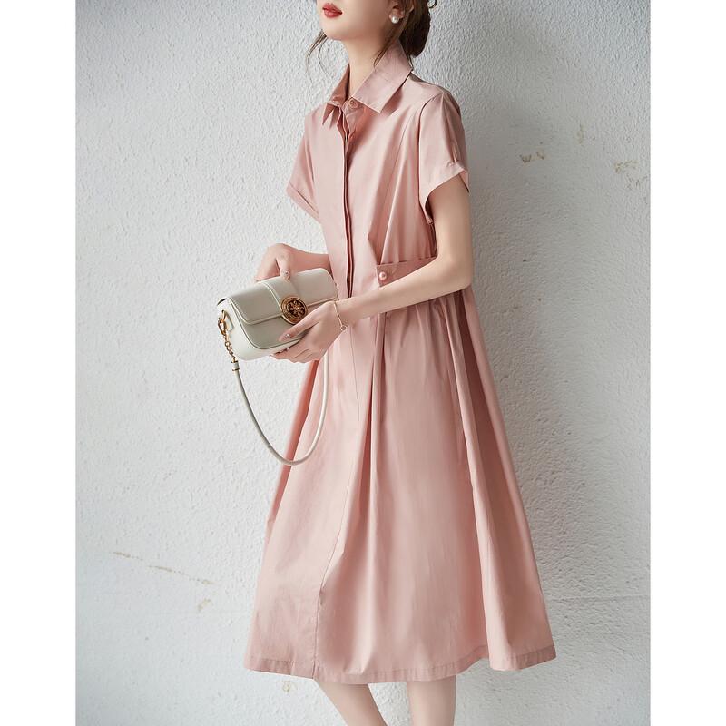 Demana Women's Poplin Cotton Mid-Length Shirt Dress