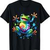 Cool Peace Frog Tie Dye T Shirt For Boys And Girls - Men's Summer Cotton Graphic Tee