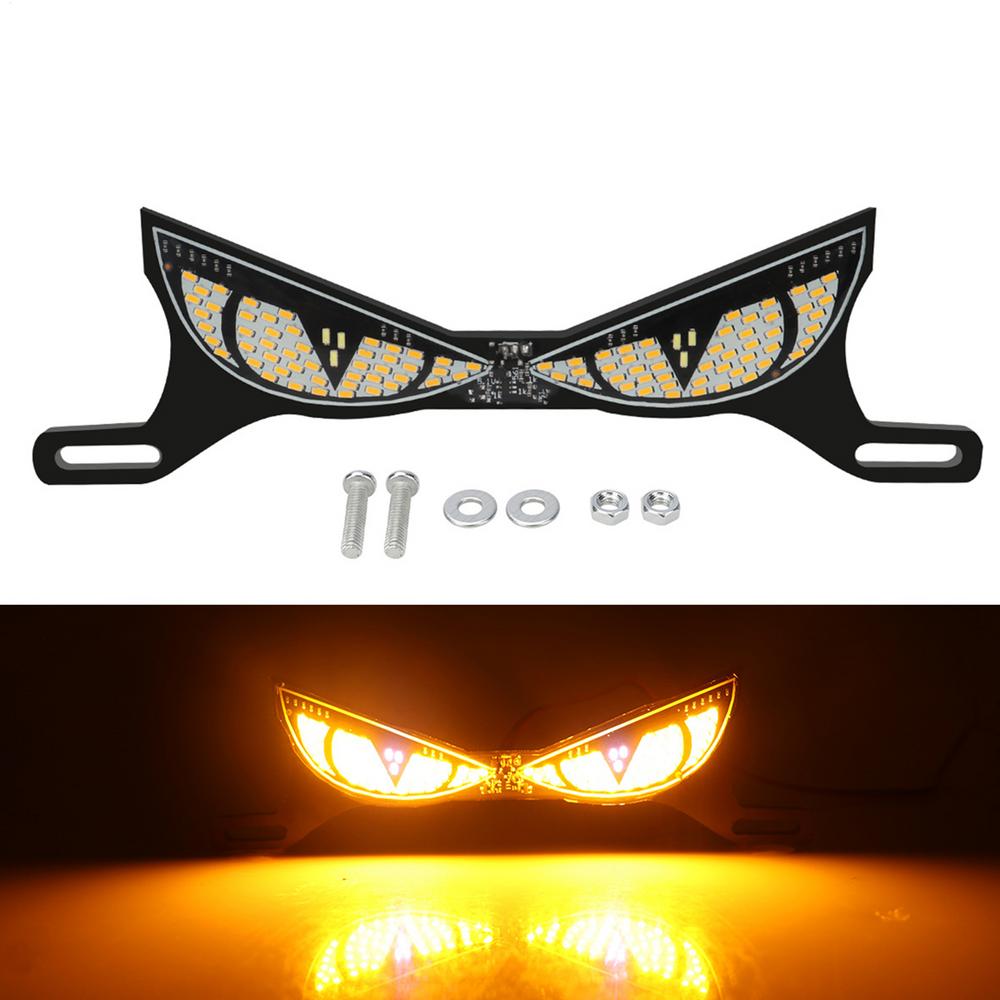 Motorcycle Brake Light Eye Shape License Plate Safety Lamp License Plate Rear Lights Waterproof And Dustproof Decorative Ligh