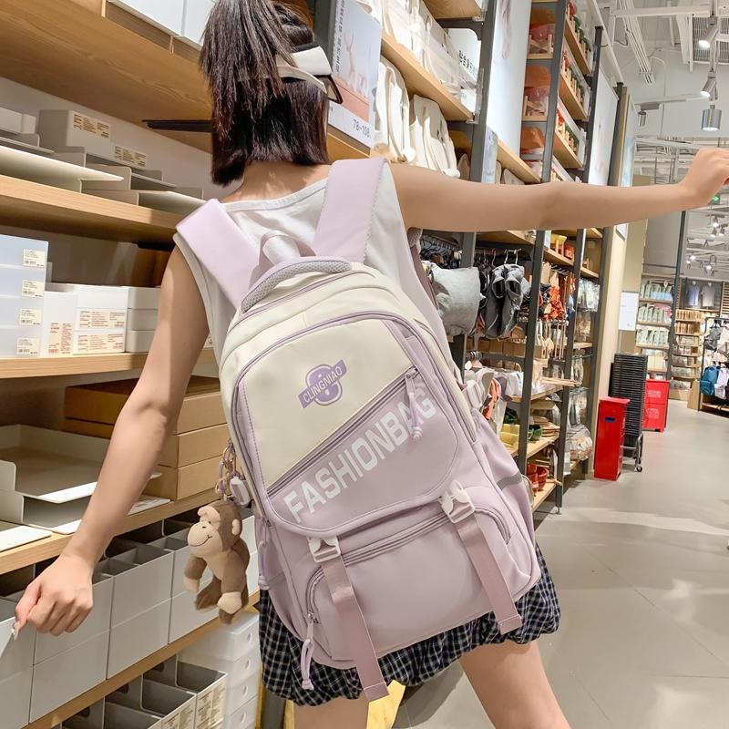 Школьный рюкзак для ученика средней школы Женский рюкзак большой вместимости зелёный — фото 15