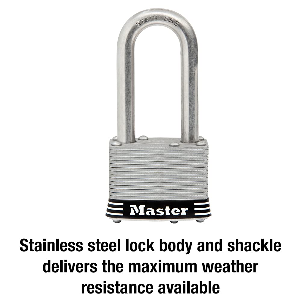 Master Lock 44mm Body 51mm Inner Stainless 1SSKADLH (Master Lock) Padlock, Keyed, Outdoor, Weatherproof, Rustproof, Width, Diameter, Steel,