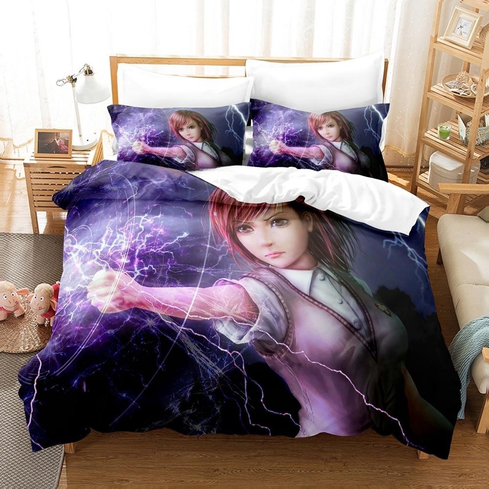3D Printed Anime A Certain Magical Index Bedding Set Single Twin Full Queen King Size Bed Set Adult Kid Bedroom Duvetcover Sets