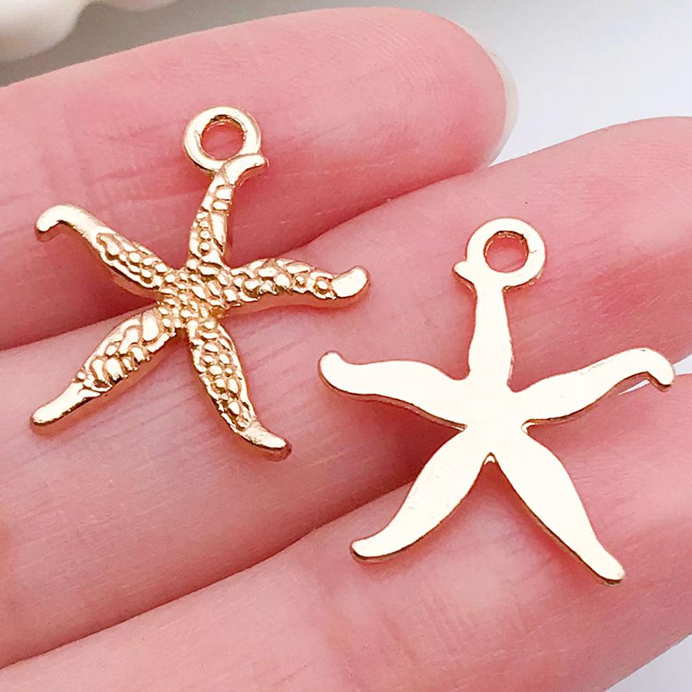 

Gold Alloy Starfish & Seahorse Ocean Pendant for DIY Jewelry Making