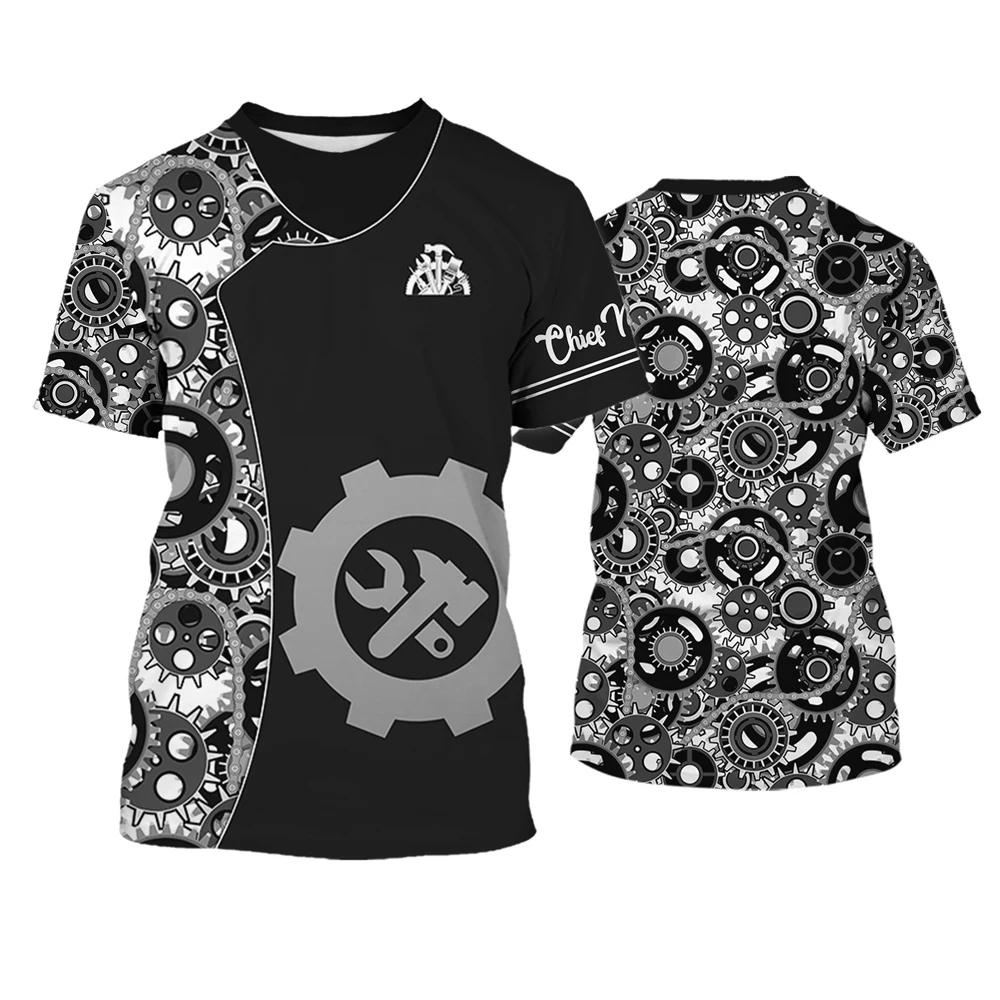 Koszulki Chief Mechanic Mechaniczny nadruk 3D Mężczyźni Kobiety Moda Oversized Krótki rękaw T-shirt Cosplay Koszulki Topy Mundur Odzież