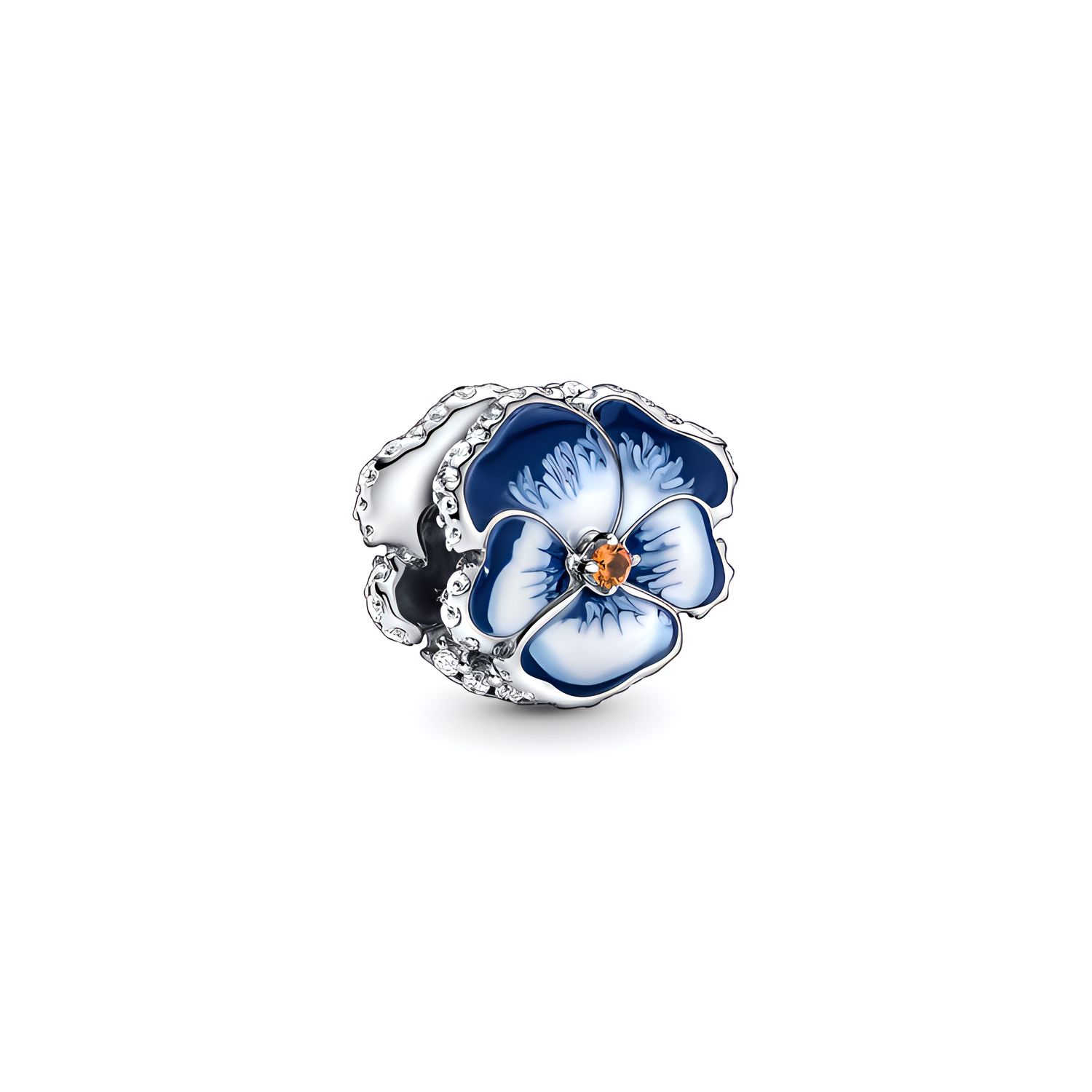 Pandora Moments Fashionable Versatile Pansy Charm Women Charm Silver 790777C02 Silver,F