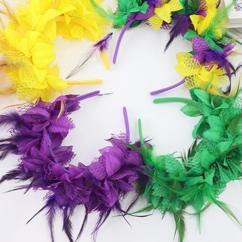 Feather Flapper Headbands Fat Tuesday Prom Dancer Headpiece for Party Carnivals Celebrations Headwear Hair Styling