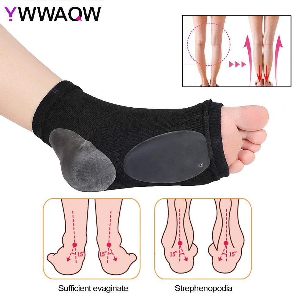 1Pair Arch Support Sleeve Cushioned Gel Pad For Flat Foot Pain Relief Plantar Fasciitis Heel Spurs Reusable Fabric Socks