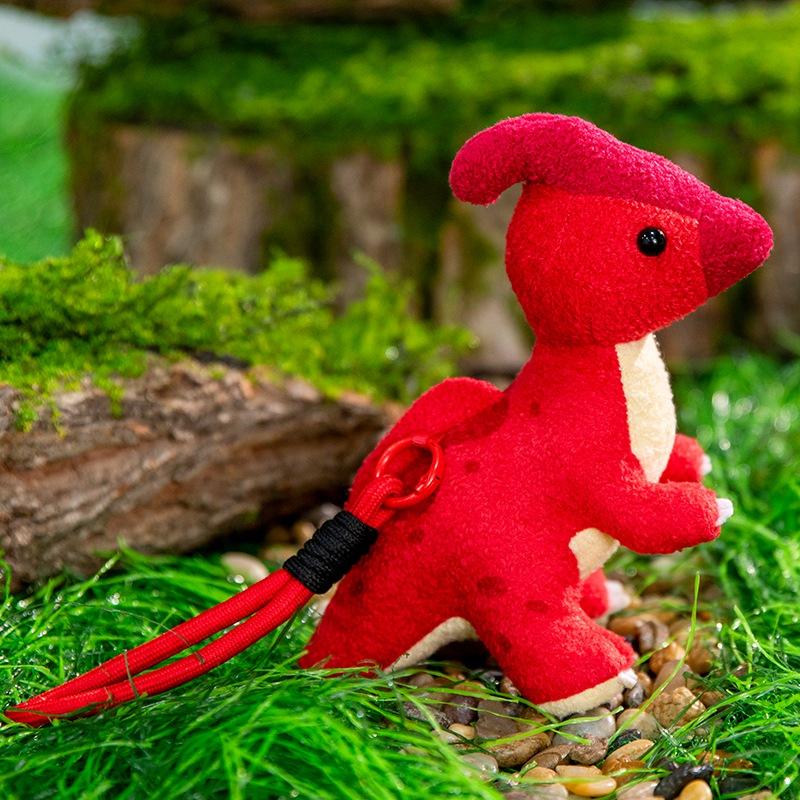 Cute Mini Dinosaur Plush Toy Keychain Soft Stuffed Dino Doll Triceratops T-Rex Adorable Bag Pendant Dinosaur Lovers Gift