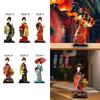 Japanese Geisha Kimono Doll 25cm Traditional Free Standing Asian Tabletop Decoration for Cabinet Office Table Desk Bookshelf