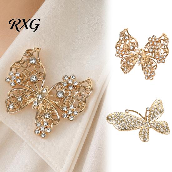 Non-fading Butterfly Brooch Rhinestone for Women, Shape Lapel Pin Clip, Sweater Cardigan Coat Suit Scarf Jewelry Accessories Decorative Accessory