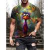 Summer Round Neck 3D Print Funny Animal Pattern Top Fashionable Casual Short Sleeved Men's T-shirts